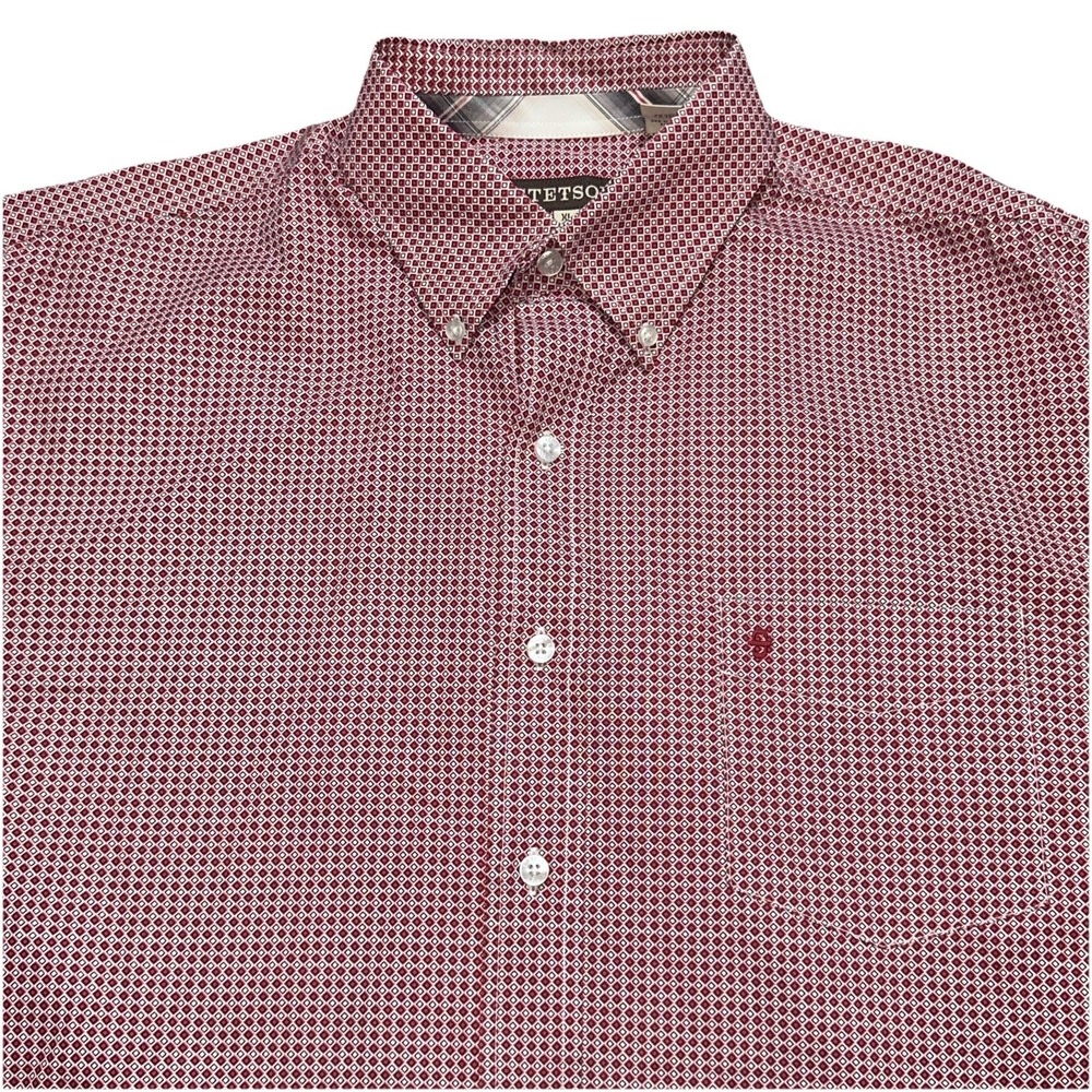 Stetson Western Shirt Men XL Geometric Rodeo Button Down LS Casual Preppy